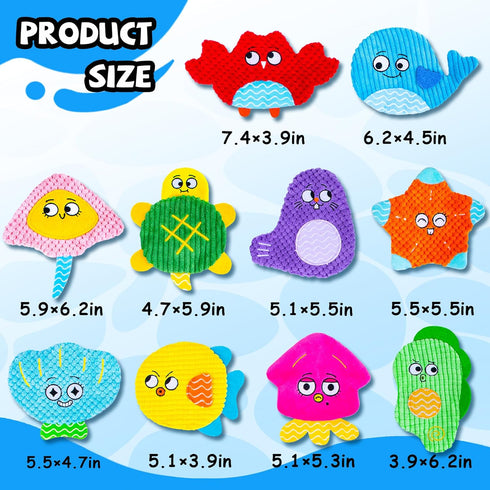 No Stuffing Dog Toys 10 Pack | Squeaky Crinkle Dog Toys for Small Medium Dogs, Interactive Teething Chew Toys