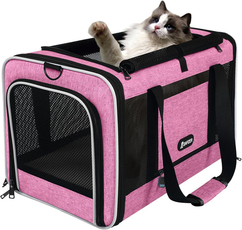 18x11x11 15 12 lbs, 20lbs GAPZER Cat Carrier Delta Airline Approved, Easy Load Soft Pet Plane Travel Bag pounds, Teacup