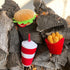 TONBO Happy Chow Combo, Squeaky Plush Cute Dog Toys, Burger, Fries, Soda
