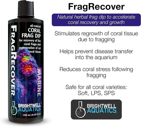 Brightwell Aquatics Frag Recover - Natural Frag Dip for Tissue Recovery, 1 Liter