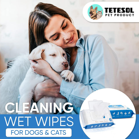 Dog Wipes for Dogs & Cats, 200 Count All Purpose Cleaning Wipes, Quick Easy Grooming for Bums, Body, Paws, Eyes