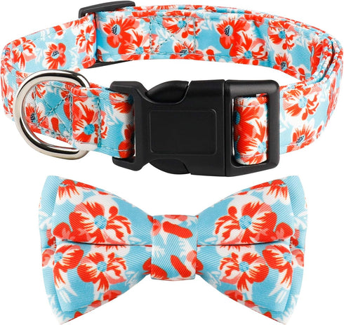 HAOPINSH Dog Bow Tie Collar, Adjustable Valentine's Day Holiday Collars for Large Medium Small Dogs, Soft Durable Red