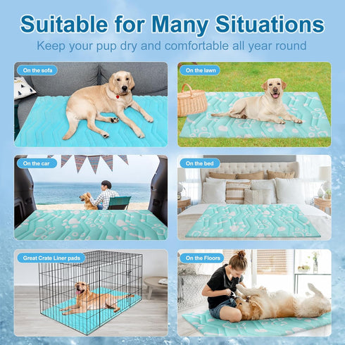 BEAUTYZOO Upgrade Extra Large Dog Cooling Mat, Reversible Self-Cooling Blanket, Machine Washable, 36"x23"