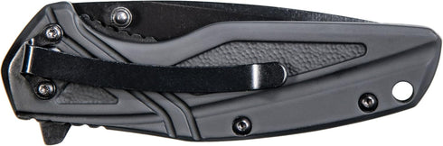 Smith & Wesson SW1101 6.89in Stainless Steel Folding Knife with 3in Drop Point Blade and Rubberized Handle for Outdoor, Tactical, Survival and EDC by Smith & Wesson