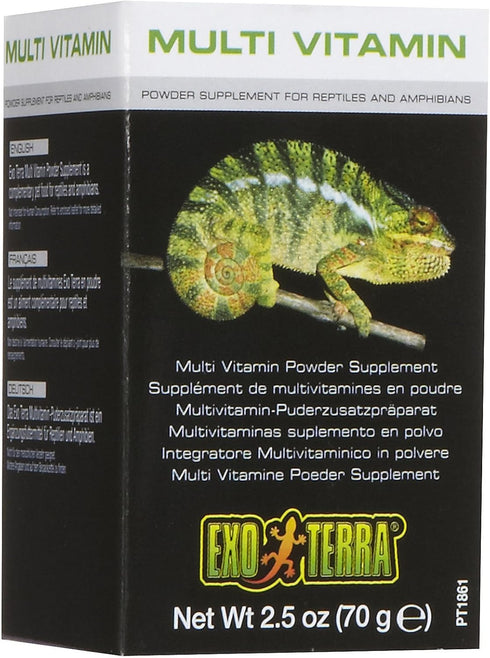 2.5 oz Exo Terra Multi Vitamin Powder Supplement for Reptiles & Amphibians - Balanced Blend of Vitamins, Minerals