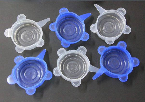 Comtim Pet Food Can Lids, Silicone Stretch Covers for Dog Cat Food, 6 Pack, Reusable Universal Size