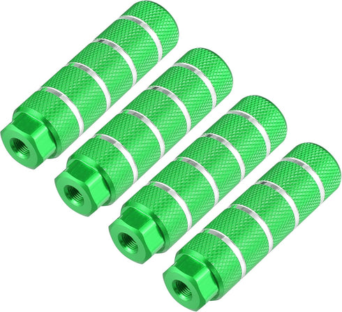 X AUTOHAUX 4pcs Aluminum Alloy Rear Foot Pegs, Universal Green Footrests for BMX MTB Bike Fit 3/8 Inch Axles