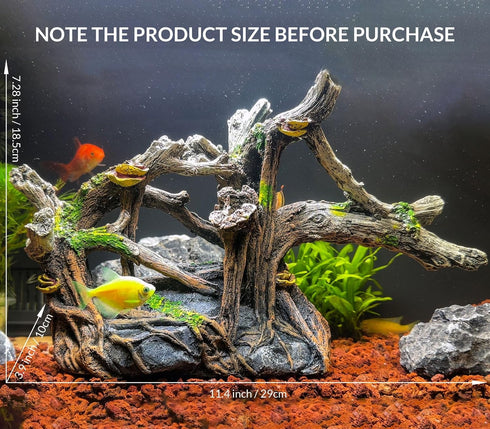 Aquarium Décor Resin Artificial Tree Trunk Root Fish Tank Decorations (A)