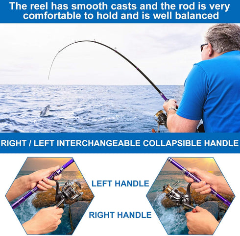 Telescopic Fishing Rod Kit - Carbon Fiber Fishing Pole and Reel Combos with Travel Bag