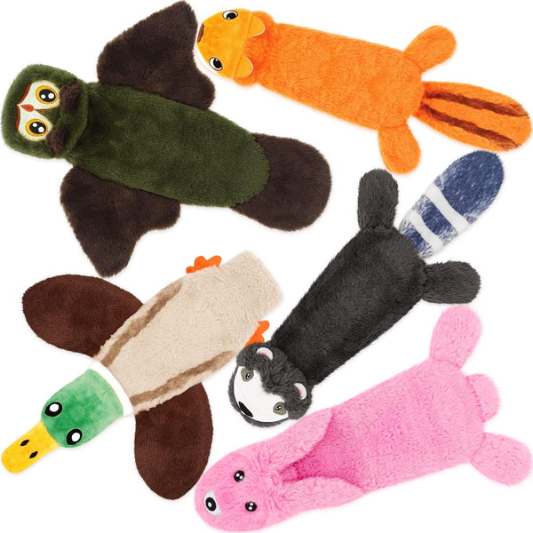 FIREOR Dog Squeak Toys - No Stuffing Plush Crinkle Water Bottle Chew Toy for Small, Medium, Large Breeds