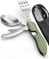 Orblue 4-in-1 Camping Eating Utensils, 2-Pack - Portable Spoon, Fork, Knife & Bottle Opener Combo Set - Stainless Steel