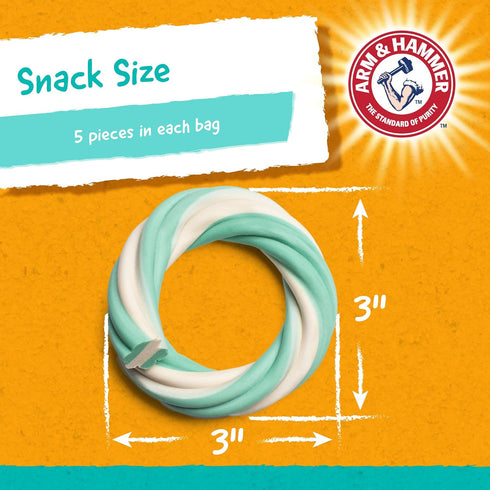Arm & Hammer for Pets Ringers Dental Treats for Dogs, Fresh Mint Flavor, 5 Count Dental Chews