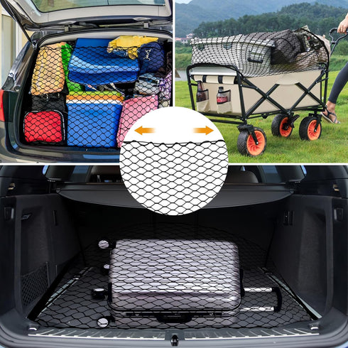 Dog Car Barrier 47" Wide - Pet Restraint for Trucks/SUVs/Full Sized Sedans, Mesh Net Screen Barricade
