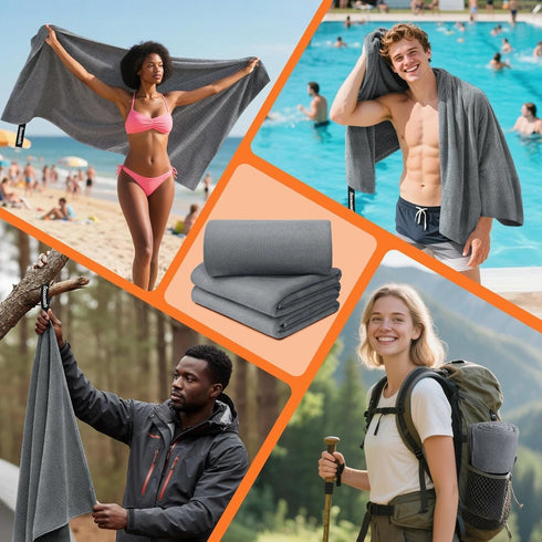 27 inch 55 inch Camping Towels Quick Dry Sweat Towels for Gym, Absorbent Fast Drying Lightweight X Negative Ions