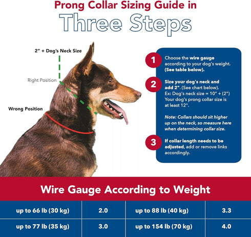 Coastal Pet Titan Dog Prong Training Collar, Rust-Resistant Metal for Dog Training - Quality Dog Supplies - 4 mm x 22"