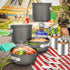 Odoland 16pcs Camping Cookware Mess Kit, Lightweight Pot Pan Mini Stove with 2 Cups, Fork Spoon for Outdoor Camping