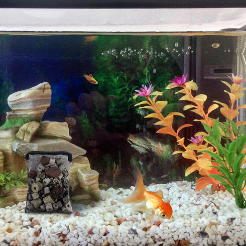 20pcs Aquarium Filter Media Bags, 8x6inch Fine Mesh Reusable Bags with Plastic Zipper for Biospheres, Ceramic Rings