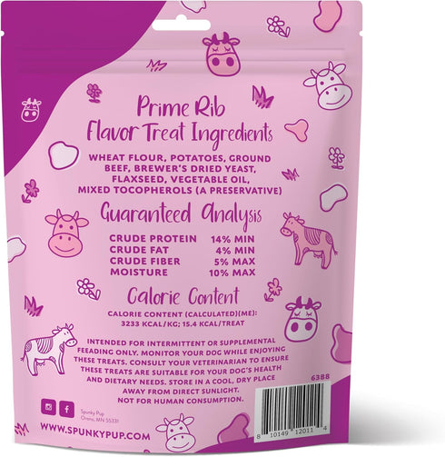 Spunky Pup Every Day Biscuit Dog Treats, All-Natural, 24 oz Resealable Pouch, Prime Rib Flavor