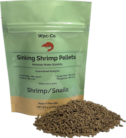 Sinking Pellets Aquarium Shrimp Food - Complete Nutrition for Tropical Shrimp, Snail, Bottom Feeders