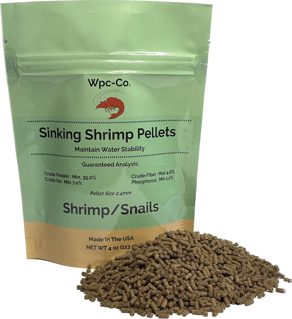 Sinking Pellets Aquarium Shrimp Food - Complete Nutrition for Tropical Shrimp, Snail, Bottom Feeders