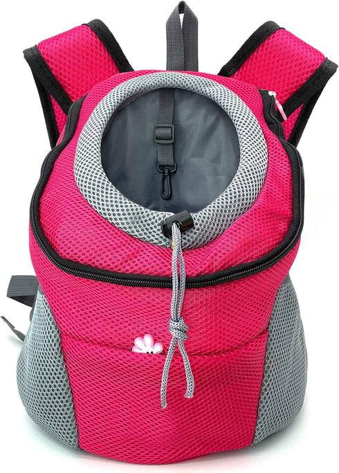 Fhiny Dog Carrier Backpack, Comfortable Doggy Front Backpack with Breathable Head Out Design for Travel and Hiking