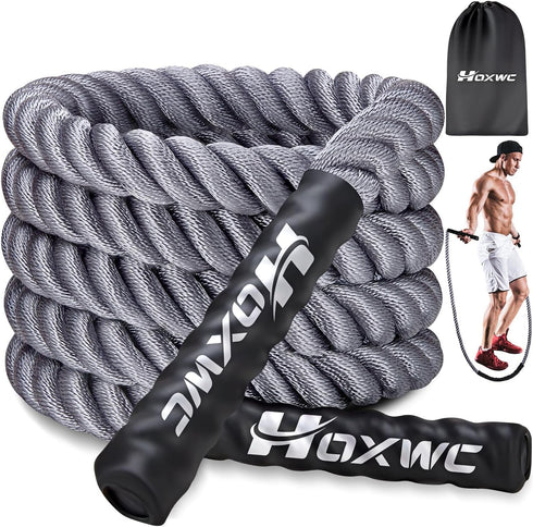 Weighted Jump Rope for Adults, Exercise Jumprope with Comfortable Grip & Carry Bag for Stamina & Strength