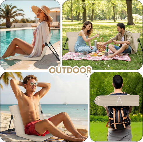 Jetec Foldable Floor Backrest Chair Portable Camping Chair with Storage Bag Light Weight Lazy Seat for Indoor Outdoor