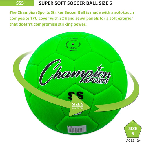 5 Champion Sports Size Super Soft Soccer Ball
