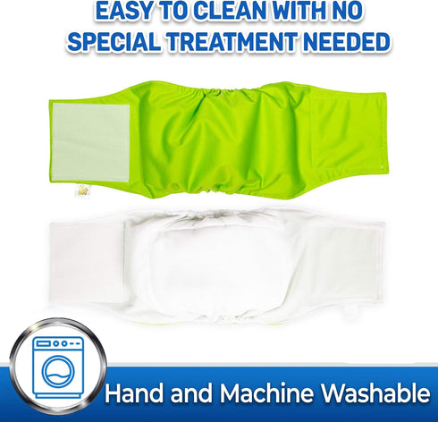 Pet Magasin Male Dog Belly Manner Band Wraps Nappies, 3-Pack, Blue, Green & Purple, Medium