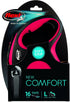 FLEXI New Comfort Retractable Dog Leash, Tape for Dogs Up to 132lbs, 16 ft, Large, Red/Pastel
