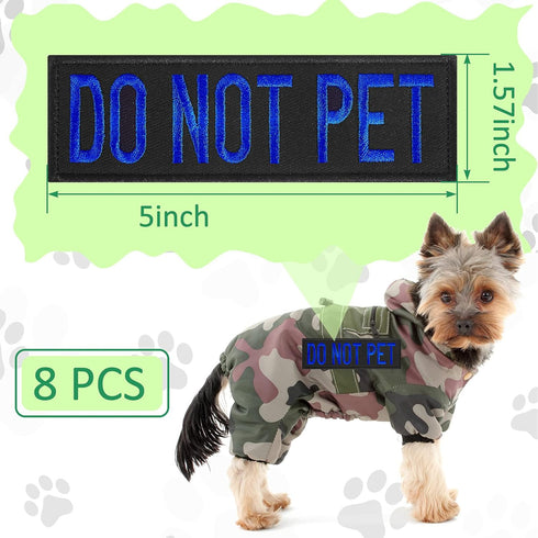 8 Pieces Service Dog Patches Colorful Dog Vest Harnesses Patches Do Not Pet Vest Patches Ask to Pet for Animal Tactical Harnesses Collars Leashes by Saintrygo