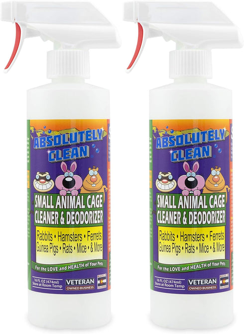Absolutely Clean Amazing Small Animal Cage Cleaner, Just Spray/Wipe, Easily Removes Messes