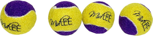 Pack of 12 Midlee Squeaky Mini Tennis Balls for Dogs - 1.5" (Yellow/Purple)