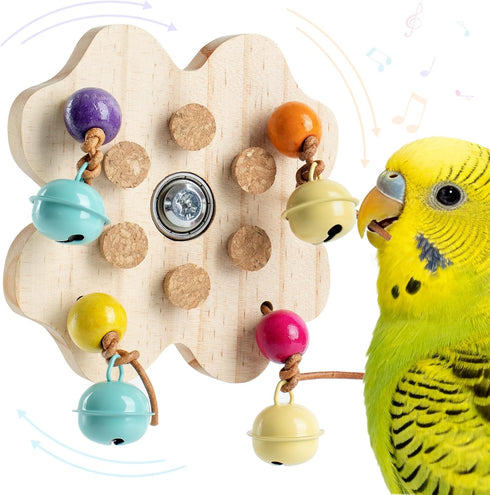Mygeromon Bird Toys for Parakeets Interactive Spinning Bells Toy for Parrot Budgie