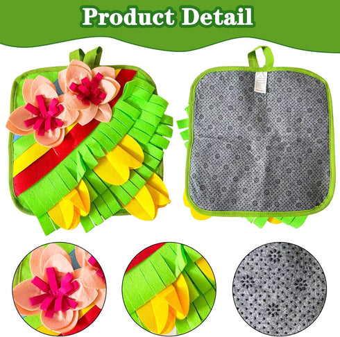 Rabbit Snuffle Mat, Interactive Foraging Pad for Small Pets, Anti-Slip Felt Feeding Mat for Bunny, Hamster, Guinea Pig
