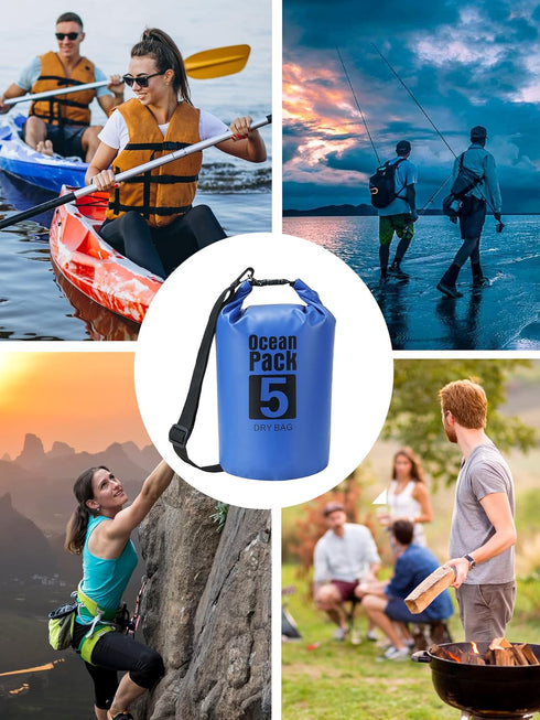 Floating Waterproof Dry Bag for Travel, Roll Top Sack Keeps Gear Dry for Kayaking, Camping, Fishing
