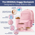 Backpack 2 Dog Travel Bag for Supplies - Complete Dog Diaper Bag with BPA-Free Travel Bowls, Treat Pouch, Food