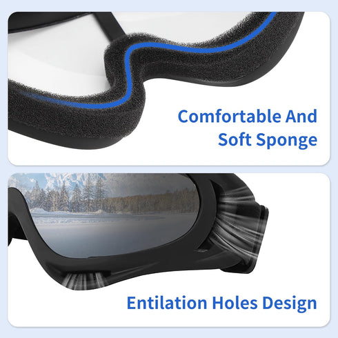 Snowboard Ski Goggles, Windproof Dustproof Glasses for Men Women, Cycling Goggles