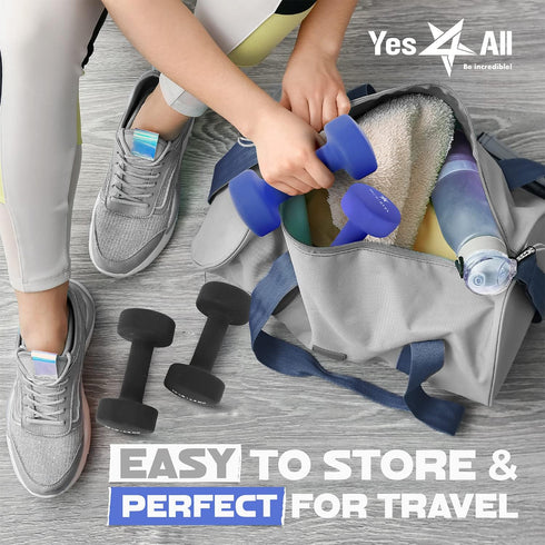 Yes4All Neoprene Coated Dumbbell Hand Weights Set of 2 - Multiple Weight Options, 15 Colors, Anti-roll, Hexagon