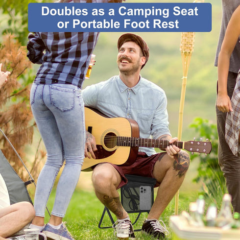 ChicRange Backpacking Portable Folding Camp Stool with Side Pocket, Lightweight Foldable Camping Stool for Adults