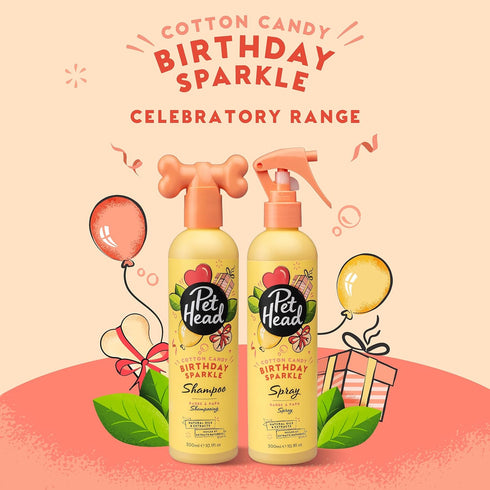 PET Head Dog Shampoo - 10.1fl oz Birthday Sparkle Shampoo with Cotton Candy Fragrance for Sensitive Skin