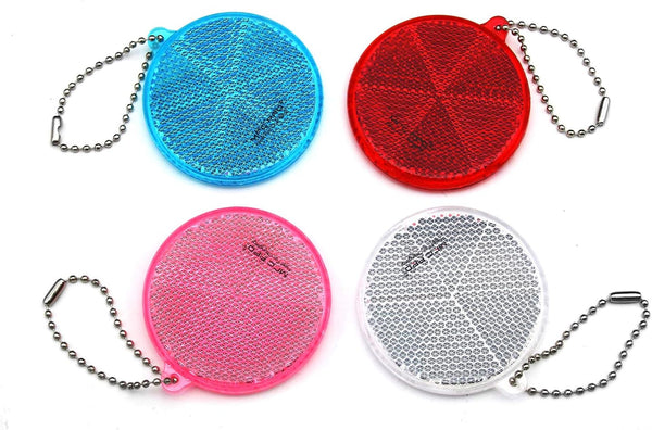 Stylish Safety Reflectors, Reflective Gear for Jackets, Bags, Backpacks, Strollers (Circle, Mix-4-Pack)