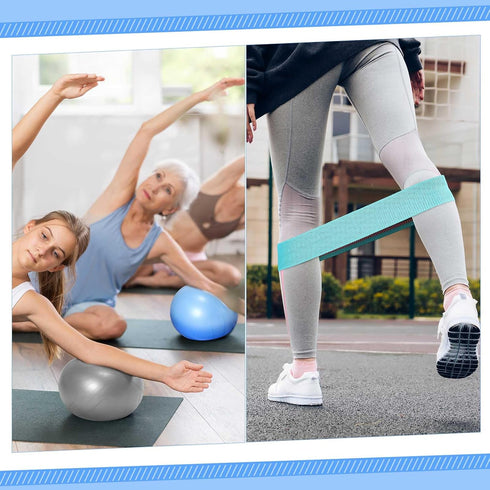 Poen 14 Pcs Pilates Ring and Ball Set for Women, Pilates Ring Circle Ball with Stretching Strap and 8 Resistance Bands