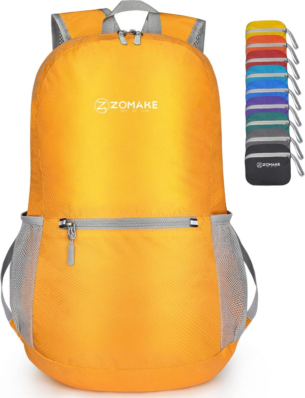 ZOMAKE Ultra Lightweight 20L Hiking Backpack, Packable Small Water Resistant Daypack for Women and Men (Yellow New)