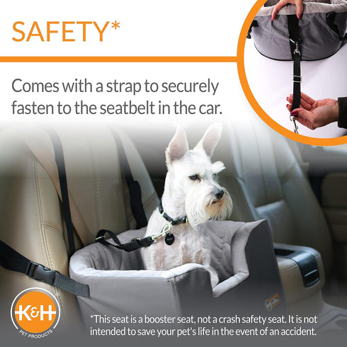 16 14.5 Inches K&H Pet Products Hangin' Bucket Booster Toy Breed Dog Car Seat Gray X