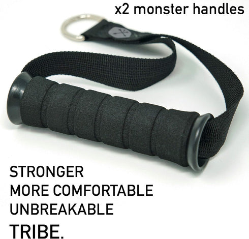 TRIBE Resistance Bands Accessories Equipment System, Home Gym Workout, Tube Bands & Cable Machines, Heavy Duty Handle