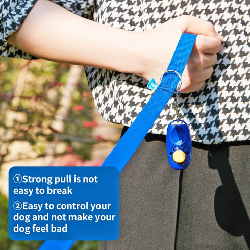 BAAPET Long Dog Training Leash with Clickers - 20 Feet, Blue, for Small, Medium and Large Dogs or Cats