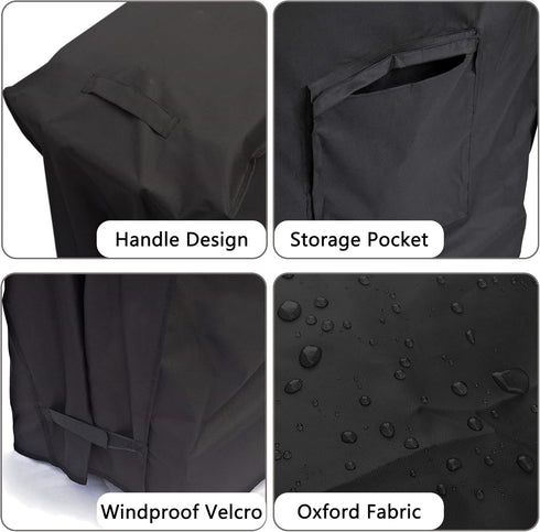 80-100 600D Cooler Cart Cover Waterproof, Universal Patio Cooler Cover for Qt Patio Rolling Ice Chest Cart, Oxford