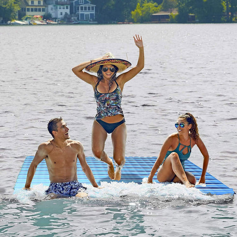 3-in-1 Aqua Fold & Go Tanning Pool Float, Mat and Tanning Pool Lounger Padded Mat for Land or Water with Carry Strap