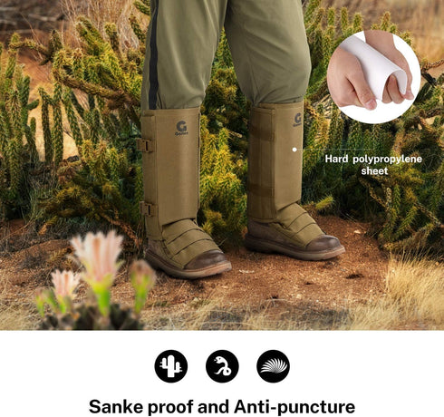 Gonex Waterproof Snake Gaiters, Snake Bite Protection for Lower Legs, Adjustable Size, Pack of 1, Fit for Men & Women